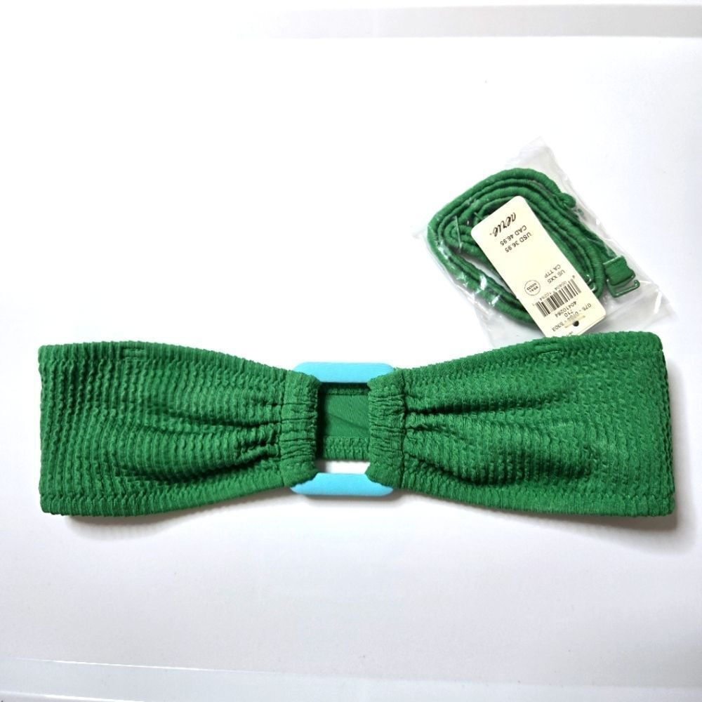 Aerie Green Bandeau Bikini Top Xxs